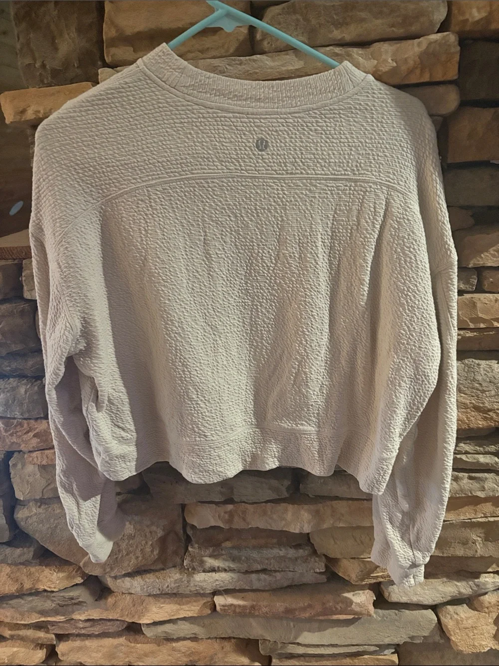 lululemon athletica light beige textured waffle sweatshirt